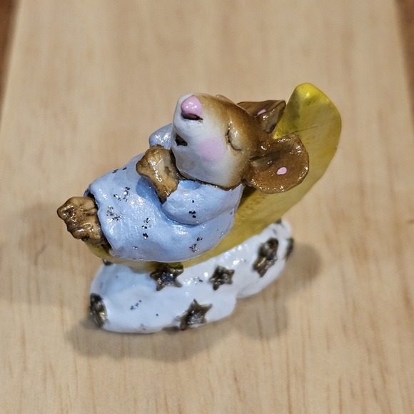 Wee Forest Folk M-210 Heavenly Slumber Retired Signed AP, No WFF Box 1995 Blue - Picture 7 of 13